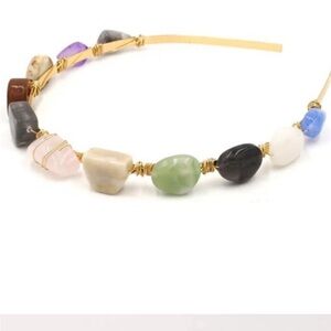 Gold Wire Wrapped Stone Headband